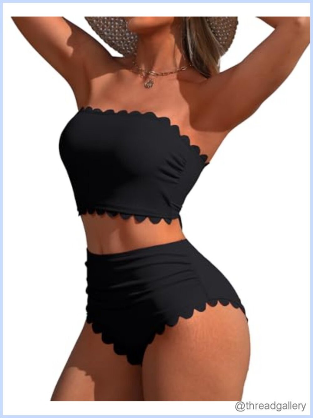 Strapless High Waisted Tummy Control Bikini Set
